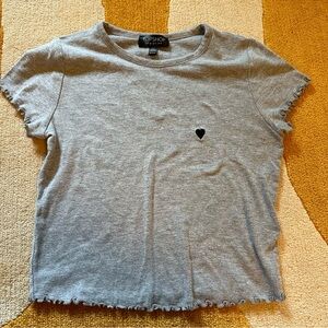 Topshop grey heart crop top